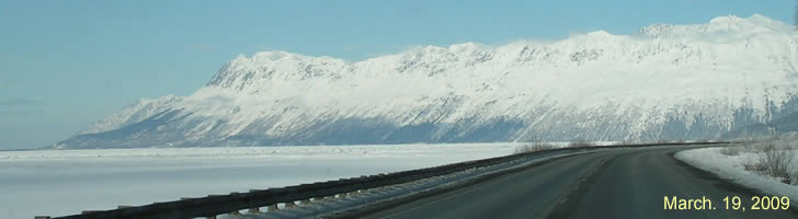 Seward Highway looking back towards Anchorage.